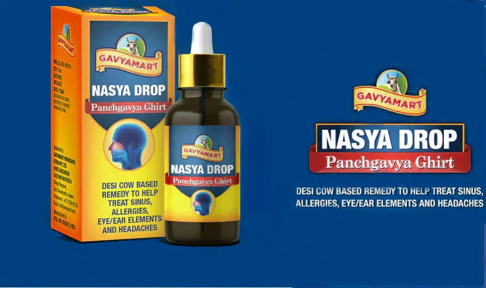 Bottle of Nasya Drop Panchgavya Ghrit with packaging