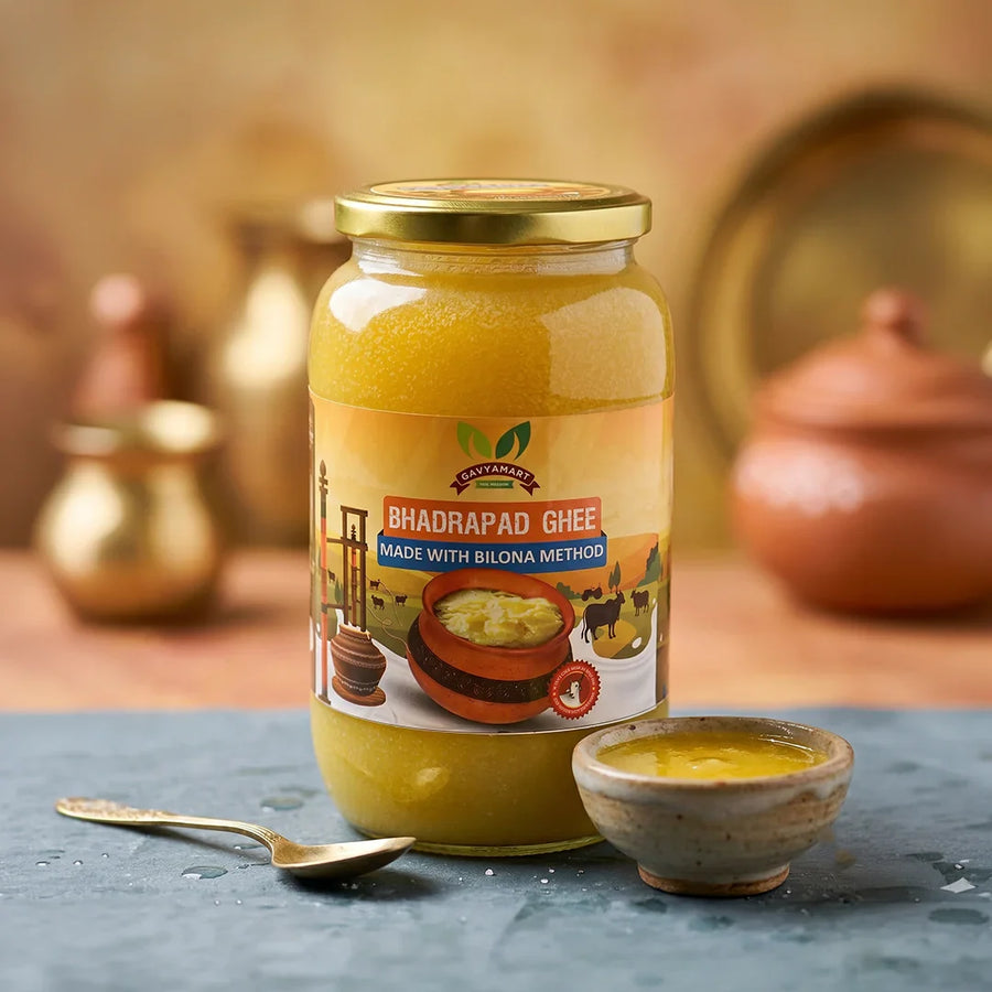 Gavyamart A2 Bhadwa Cow Bilona Ghee 1L | Bhadrapada Ghee Seasonal Available
