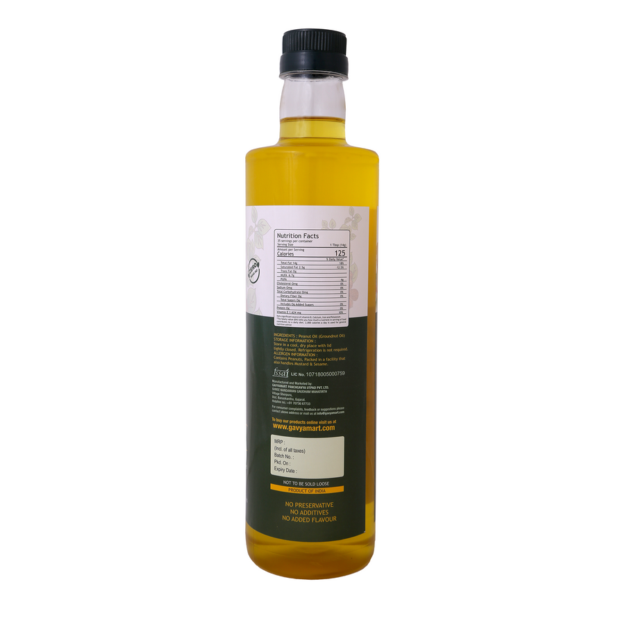 Gavyamart Wood-Pressed Groundnut Oil (Mungfali Tel) - Kachi Ghani
